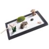 Minis Zenes Garden Set for Desk with White Sand, Rakes, Black Black Base Sand Garden Zenes Decors Meditations Gift Stress Relief Japanese Set for Desk