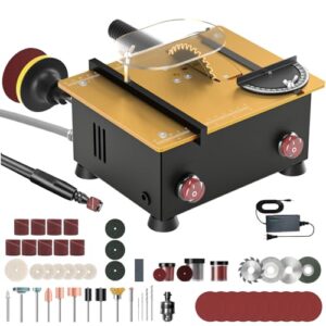 Mini Table Saw for Crafts & Hobbyists [Dual 795 Motors & Switches] 200W/12,000RPM/26mm Adjustable Height with Accessories – Perfect for DIY Crafts, Handmade Gifts & Exploring Hobbies