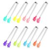 Mini Tongs - 8PCS 5in Silicone Hand Shape Food Tongs for Ice Fruit Sugar