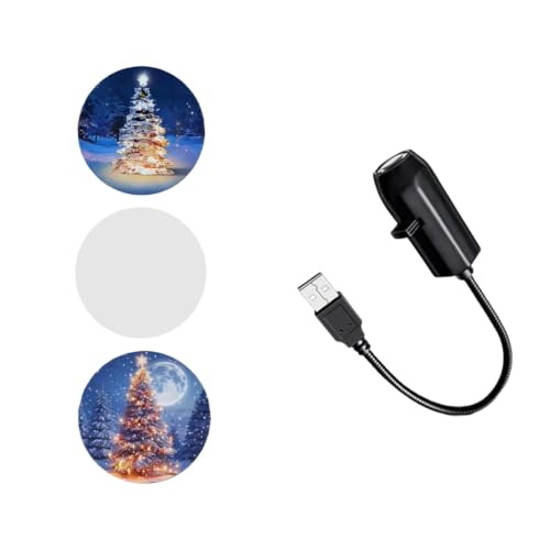 Mini USB Powered Moon Star Projector Night Light, Adjustable Gooseneck Space Projection Lamp, Interchangeable Nebula Planet Slides, Starry Sky Ambience Light, Creative Room Decor