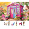 MINIWAN 500 Piece Pink Garden Greenhouse Jigsaw Puzzle for Adults, 23"x15"