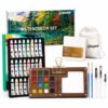 Mini Watercolor Paint Set, 24 Colors Portable Travel Water color Kit with Water Brush, Palette, Sketchbook & Carrying Bag, Pocket Watercolor Set for Beginners, Hobbyists & Art Lovers