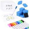 Mini White Boards for Students 8 Pack 5x7 Double-Sided Dry Erase