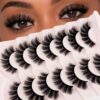 Mink Lashes Fluffy Strips Eyelash Full Volume False Eyelashes 18mm Dramatic Faux Mink Eyelashes Strips Natural Look Cat Eye Long D Curly Fake Eye Lashes Multipack