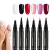 Mintiml Professional Nail Pen Set,6/12/18 Colors per Set,3 in 1 Nail Polish Pens, Colorful Gel Pens for DIY Nail Art, Easy Nail Polish Pen for Women Girls (F Set/6pcs)