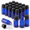 MINUOYAR 10ml Blue Glass Bottles with Black Child Anti-theft Caps, 20 Pack Empty Essential Oil Bottles Sample Vials for Perfume Aromatherapy Fragrance Oil Cosmetic Liquid Storage Containers