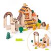 Miosea Wooden Building Blocks Set 168 Pieces Joinery Toys for Kids 3 Montessori STEM Educational Toy with Mortise and Tenon Structure Fine Motor Skills Development Gift for Boys Girls