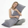 MIOTO Cooling Weighted Body Pillow with Tencel Cover（48" x 14"） 8.5lbs - Quilted Glass Beads Body Pillows for Better Sleep, Weighted Pillow for Adults, Long Pillow for Bed, Ideal Side Sleeper Pillow