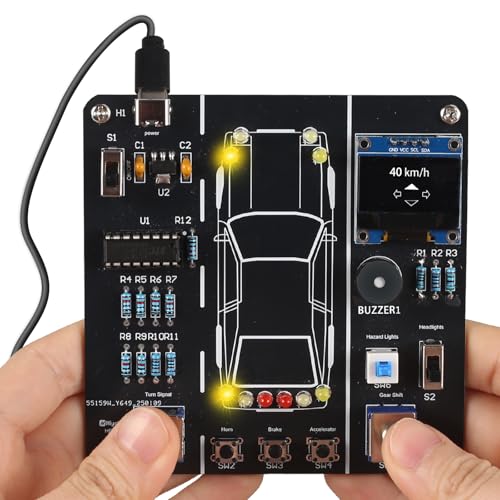 MIOYOOW DIY Car Driving Simulation Soldering Practice Kit, Electronics Project Car Driver Simulator Solder Project Kit for High School & College Students Learning