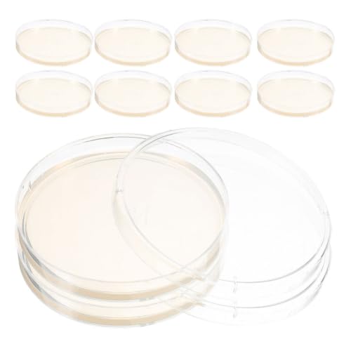 Mipcase 10pcs Nutrient Agar Plate Set for Laboratory Science Experiments, Reliable Agar Petri Dishes Kit Round Plates, Suitable for Students and Professionals in Scientific Studies