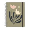 Miquelrius - 2025 Diary, Yearly Diary 168 x 218 mm, Week to View Agenda, Double Spiral, Laminated Cardboard Cover, 100 g/m² Paper, 6 Languages, Stickers, Exclusive Design Jessica Nielsen, Tulips