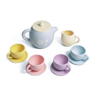 Mitico Silicone Tea Set for Toddlers 12M+, Montessori Pretend Play Gift Set