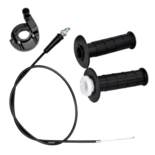 Miuttop Mini Bike Throttle Cable Kit, 7/8" 22mm Throttle Accelerator Handle Grips, Compatible with CT200U-EX BT200X Mini Bike, Motovox MBX10 MBX11 MBX12, Dirt Bikes Twist Throttles (Black)
