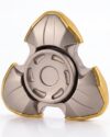 MIXTRYS Metal Spinner Fidget Toy for Adults - Premium Matte Silver Body with Gold Accents, Unique Spin-Activated Opening Armor, Cool EDC Office Desk Toys for Relief Stress Anxiety