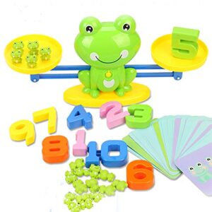 miYou STEM Math Toy Educational Balance Game and Big Counting Frog Set for School Kids Years 3 4 5 6 7