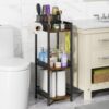 MJIMKE 3 Tier Storage Shelves Bathroom Organizer with Toilet Paper Holder