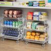MJIMKE 3 Tire Rolling Pantry Organizers and Storage Cart on Wheels