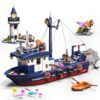 Mkmimo Lighthouse & Fishing Boat Building Block Set