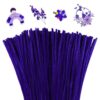 Mnuizu 200pcs Pipe Cleaners,Pipe Cleaners Chenille Stems for Craft, Fuzzy Sticks Christmas Craft Supplies for DIY Art & Creative Crafts Decorations（Purple）