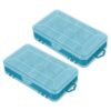 Mobestech 2pcs Double Sided Compartment Organizer Box with Cover, Multi-functional Green Plastic Storage Container for Small Parts, Beads, and Hardware Accessories