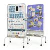 Mobile Magnetic Glass Standing Whiteboard, 40 X 28 Double Sided Felt Board White Board with Stand, Height Adjustable Dry Erase Board On Wheels, Freestanding Board for Home, Office, Planning