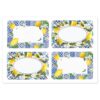 Mobiusea Creation Blue Tile Lemon Name Tag Stickers 80pcs Pantry Labels