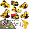 MOBIUS Toys 7-in-1 Take-Apart Truck Construction Set – STEM Building Toy w/Drill, Lights & Sounds – Buildable Dump Truck, Excavator & More - Educational Engineering Toy for Kids Ages 3–8
