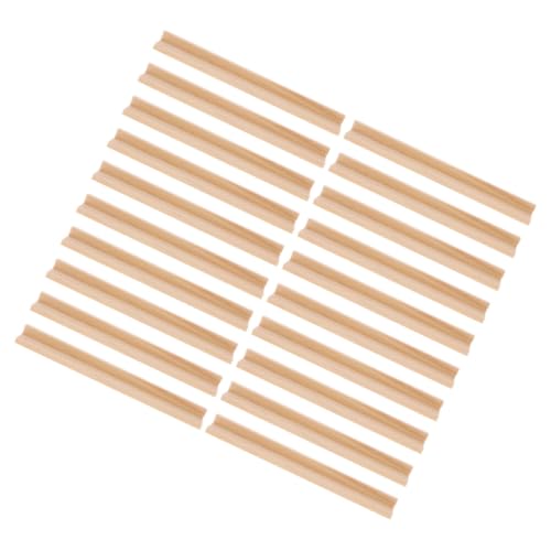 MOBUTOFU 20pcs Wooden Domino Racks and Card Holder Stand with Sturdy Wooden Base, Minimalist Design for School and Settings, Versatile Usage for Organizing Game Trays and Playing Cards