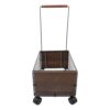 MOBUTOFU Desk Storage Cart with Swivel Wheels and Pull Rod Mobile Rolling Organizer with High Sided Metal Basket and Flat Spacious Base for Classroom and Home Use
