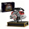 MOCBURIKU V8 Engine Building Kit that Runs with Motor and Battery Powered