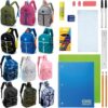 Moda West 12-Pack 17" Bungee Cord Backpacks 12 Assorted Prints & Colors-Bookbags With 18 Pc School Supplies Kit