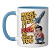 Model Rocket Pilot Launch for Science Hobbyists Ceramic Mug, Blue/White, 11oz