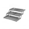Modular Gray Jewelry Tray with Velvet Compartments, Stackable PP Plastic Organizer for Drawers and Vanities