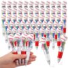 Moinchore 100 Pcs Baseball Party Favors Baseball Pens Bulk Mini Multicolor Pens in One Cute Fun 4-in-1 Pen Bulk 0.5mm Ballpoint Pen, Cute 3D Topper for Birthday Gifts Teacher Supplies