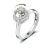 MOJOROUS Fidget Ring for Anxiety for Women Cubic Zirconia Moon Star Sun Bead Open Adjustable Rotatable Rings Anti Anxiety Relief Spinner Band Ring for Stress Relief Items