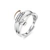 MOJOROUS Fidget Ring for Anxiety for Women Cubic Zirconia Moon Star Sun Bead Open Adjustable Rotatable Rings Anti Anxiety Relief Spinner Band Ring for Stress Relief Items