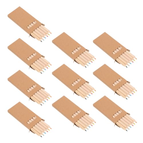 MOKKHNB Mini Colored Pencils, 3.5 Inch Pre-sharpened Wooden Pencils 10 Boxes with 6 Colors Per Box, Safe Handling and Easy to Carry and Back to School and Home Use for Back to School