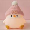 MOKYDUO Penguin Night Light, Pink, Silicone, Rechargeable, Dimmable