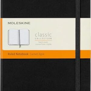 Moleskine Classic Expanded Notebook, Hard Cover, Large (5" x 8.25") Ruled/Lined, Black, 400 Pages