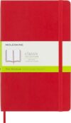 Moleskine Classic Notebook, Soft Cover, Large (5" x 8.25") Plain/Blank, Scarlet Red, 192 Pages
