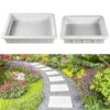 MOLIGOU 2 Pcs Square Stepping Stone Mold, 10" and 12" Plastic Cement Molds, Reusable Paver Molds for Garden Pavement, Walkways