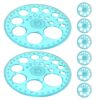 MOLUCKFU 8pcs Plastic Circle Template Set with 360 Degree Rotatable Protractor Scale, Lightweight Geometric Drawing Ruler for Drafting, School Learning, and Daily Drawing Activities
