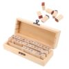 MOLUCKFU Wooden Alphabet Letter Stamps Set Optimized 42pcs with Numbers and Symbols in Graceful Script Style Beige Wood Material for Journal Stamps and Creative Craft Projects
