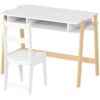 Momiaday Desk and Chair Set with Storage for Bedroom, School, Gift for Children Ages 3-12, White