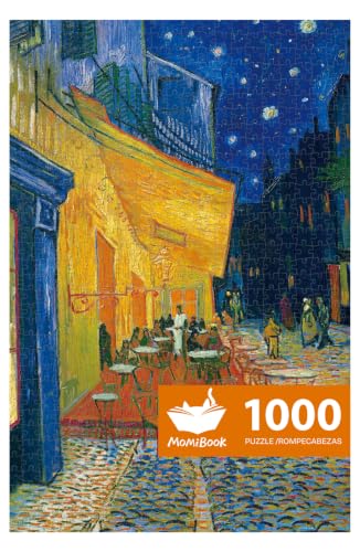 MOMIBOOK 1000 Piece Puzzle for Adults Jigsaw Puzzles of Cafe Terrace at Night, World Famous Paintings Puzzle Image Challenging Hard Impossible Puzzle Unique Party Christmas Birthday Gifts