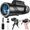 Monocular-Telescope 80x100 High Powered Monoculars High Definition for Adults High Powered with Smartphone Adapter Telescope Wildlife Bird Watching Travel Camping Hiking-Black
