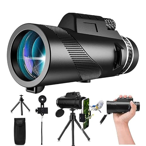 Monocular Telescope 80x100 High Powered Monoculars for Adults Compatible with Smartphones and Can Bird Watching Stargazing Outdoor Hiking Traveling Camping Concerts Night Vision Monocular