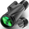 Monocular Telescope 80x100, Wide Field Hd Monoculars for Adults with Tripod & Phone Adapter, Perfect for Bird Watching, Hunting, Hiking & Outdoor Activities -Green Black