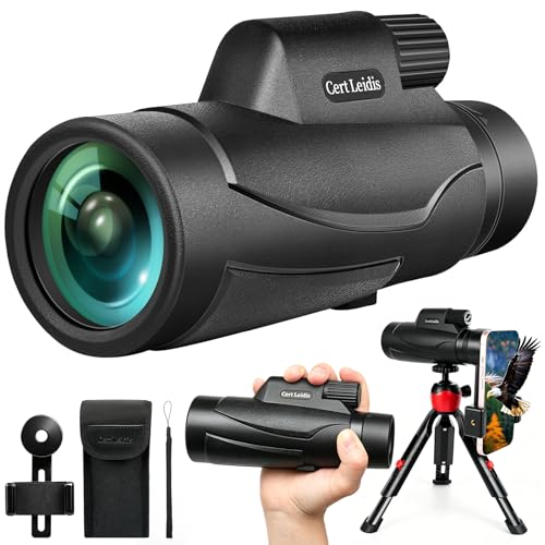 Monocular Telescope 8x42 HD for Adults with Tripod & Phone Adapter, BAK-4 Prism & FMC Lens Waterproof Compact for Bird Watching Stargazing Camping Hiking Hunting Wildlife Travel