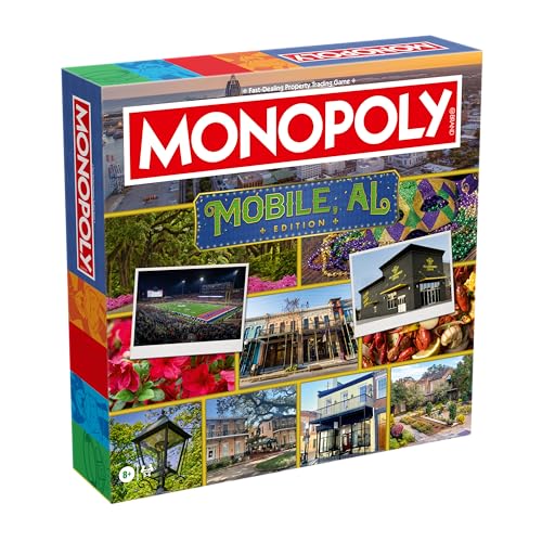 Monopoly Board Game – Mobile, AL Edition: 2-6 Players Family Board Games for Kids and Adults, Board Games for Kids 8 and Up, Great for Game Night